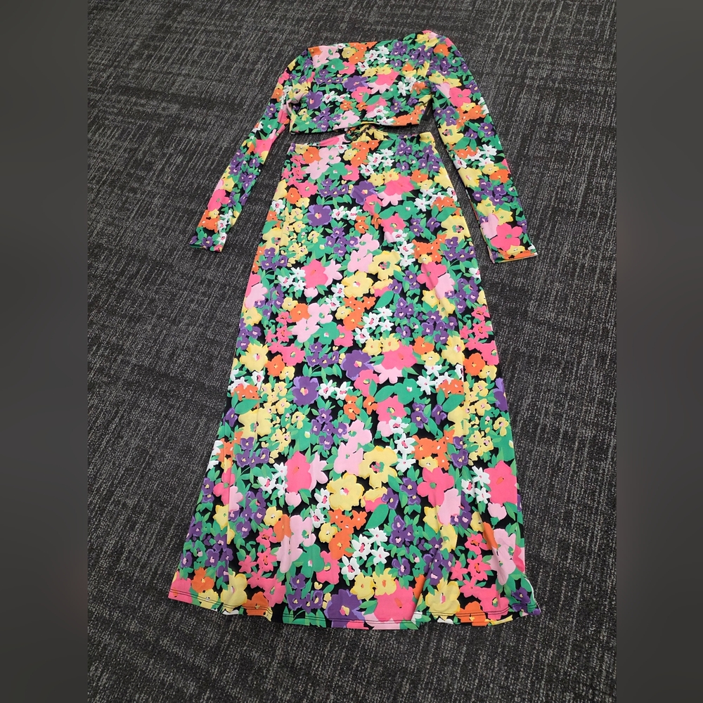 AFRM Floral Cutout Dress in Neon Garden, Size S - Picture 3 of 10